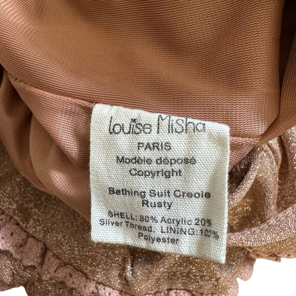 Louise Misha Bathing Suit Creole Rusty Swimsuit Golden Pink Metallic 18M NWOT - Picture 6 of 7